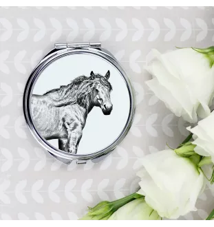 Cheval de montagne basque - miroir de poche avec cheval, miroir personnalisé pour sac à main, miroir compact avec impression de la marque Art-Dog