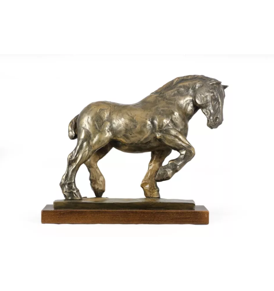 Belge/Percheron - statuette avec un cheval, silhouette de cheval sur du bois, un prix prestigieux dans le concours de la marque Art-Dog