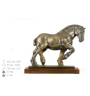 Belge/Percheron - statuette avec un cheval, silhouette de cheval sur du bois, un prix prestigieux dans le concours de la marque Art-Dog