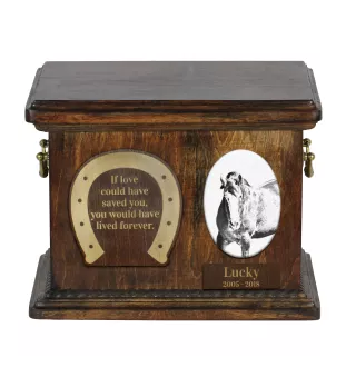Clydesdale - urn for horse ashes, urn for horse with a photo, personalized box for animal ashes by Art-Dog brand