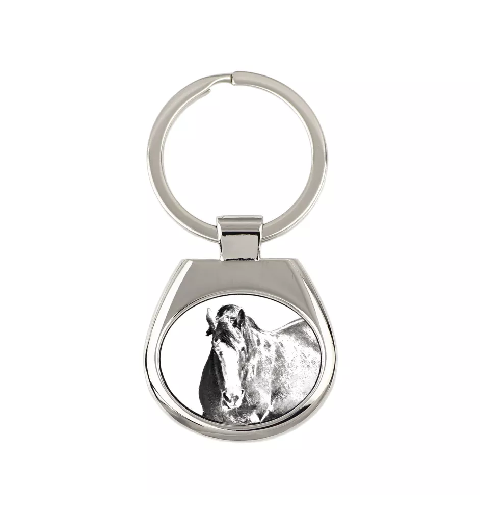 Clydesdale - porte-clés avec un cheval, porte-clés imprimé, breloque personnalisée de la marque Art-Dog