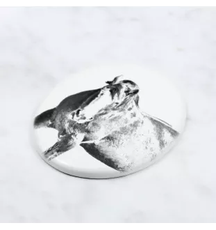 Clydesdale - commemorative plaque with a photo of a horse, tombstone plaque with a print, personalized oval plaque by Art-Dog brand