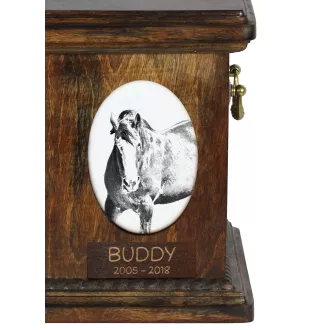 Clydesdale - commemorative plaque with a photo of a horse, tombstone plaque with a print, personalized oval plaque by Art-Dog brand