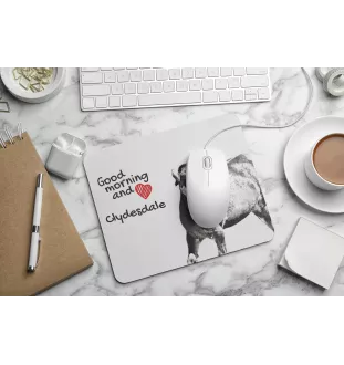 Clydesdale - tapis de souris imprimé, tapis de souris personnalisé avec un cheval, un gadget unique pour un employé de bureau de la marque Art-Dog