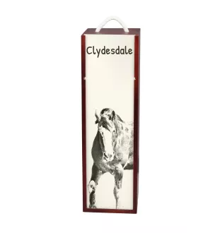 Clydesdale - boîte à vin avec un cheval, boîte à alcool avec une illustration, boîte cadeau personnalisée de la marque Art-Dog