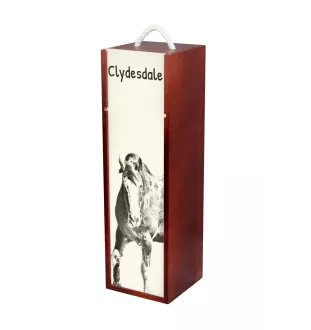 Clydesdale - boîte à vin avec un cheval, boîte à alcool avec une illustration, boîte cadeau personnalisée de la marque Art-Dog