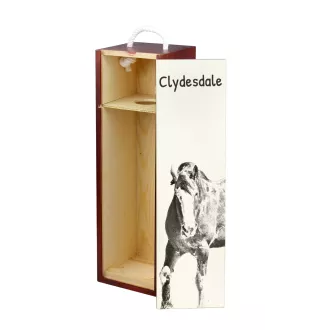 Clydesdale - boîte à vin avec un cheval, boîte à alcool avec une illustration, boîte cadeau personnalisée de la marque Art-Dog