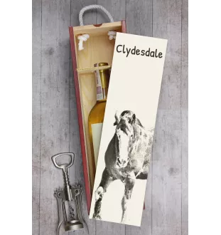 Clydesdale - boîte à vin avec un cheval, boîte à alcool avec une illustration, boîte cadeau personnalisée de la marque Art-Dog