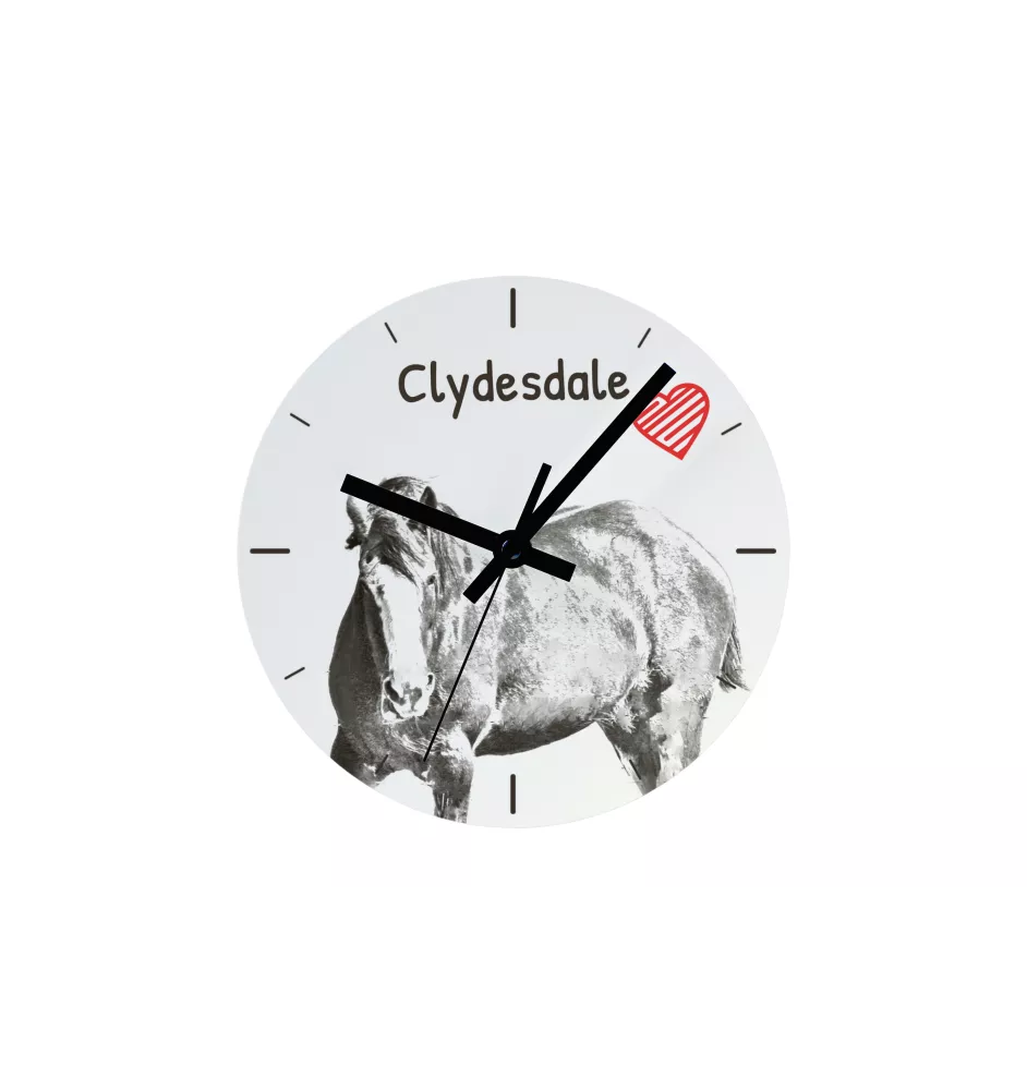Clydesdale - horloge murale avec cheval, horloge de table avec impression, décoration personnalisée de la maison de la marque Art-Dog