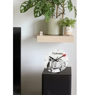 Clydesdale - horloge murale avec cheval, horloge de table avec impression, décoration personnalisée de la maison de la marque Art-Dog