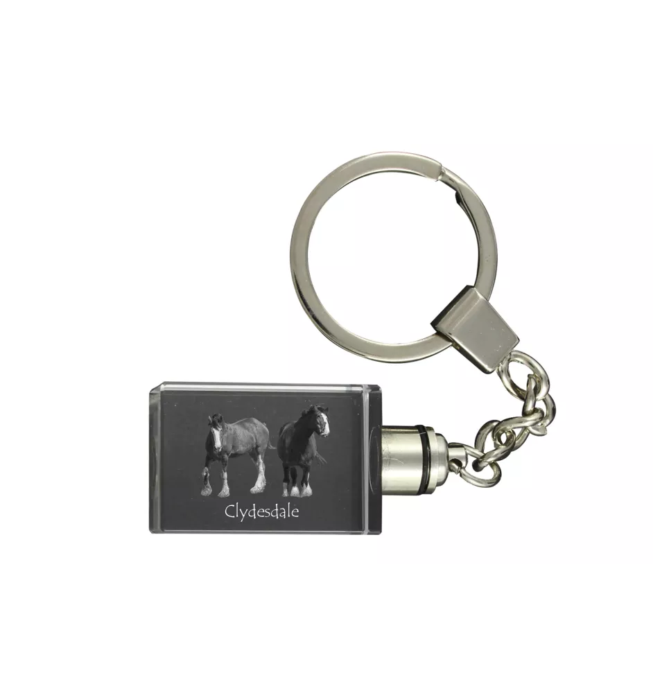 Clydesdale - Kristall-Anhänger mit Foto eines Pferdes, beleuchteter Anhänger, einzigartiges Geschenk der Marke Art-Dog