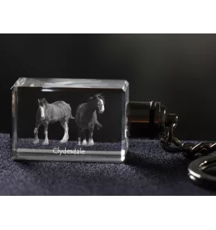 Clydesdale - Kristall-Anhänger mit Foto eines Pferdes, beleuchteter Anhänger, einzigartiges Geschenk der Marke Art-Dog