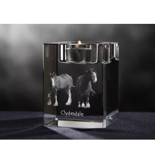 Clydesdale świecznik kryształowy z koniem Art-Dog