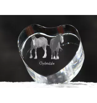 Clydesdale serce kryształowe z koniem Art-Dog