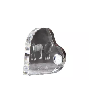 Clydesdale - horloge en cristal avec une photo de cheval, horloge de table en forme de cœur, horloge debout personnalisée de la marque Art-Dog