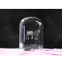 Clydesdale - un cube de cristal avec une photo, une photo de cheval dans le cristal, un presse-papiers cubique de la marque Art-Dog