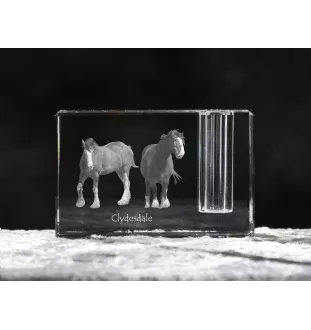Clydesdale - Stifthalter, Kristallorganisator mit Bild eines Pferdes, einzigartige Schreibtischdekoration der Marke Art-Dog