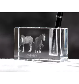 Clydesdale - Stifthalter, Kristallorganisator mit Bild eines Pferdes, einzigartige Schreibtischdekoration der Marke Art-Dog