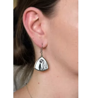 Clydesdale - boucles d'oreilles avec un cheval, boucles d'oreilles pendantes avec une image, bijoux personnalisés avec l'impression de la marque Art-Dog