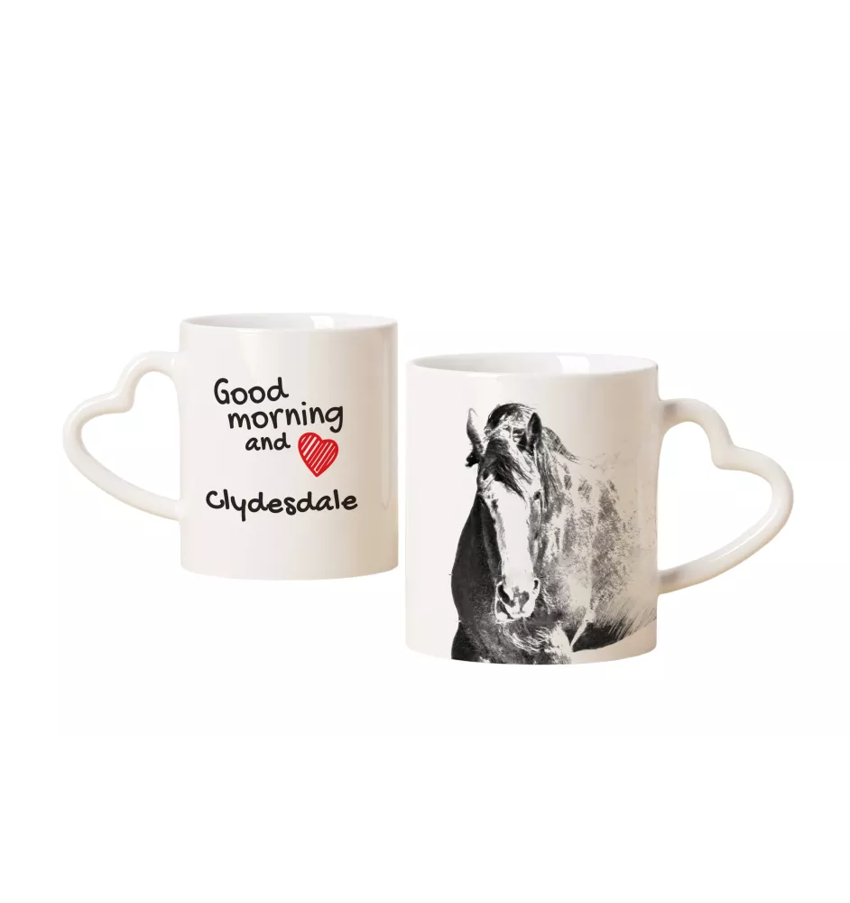 Clydesdale - tasse avec chien, une tasse adorable avec une anse en forme de cœur, un cadeau universel de la marque Art-Dog