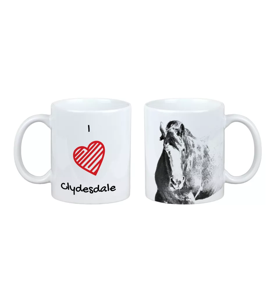 Clydesdale - Tasse mit Pferd, niedliche Tasse mit Grafik, Geschenk mit Ihrem Foto von der Marke Art-Dog