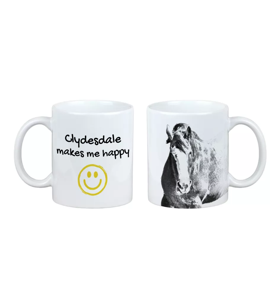 Clydesdale - Becher mit Pferd, fröhlicher Becher für Hundefreunde, personalisiertes Geschenk der Marke Art-Dog