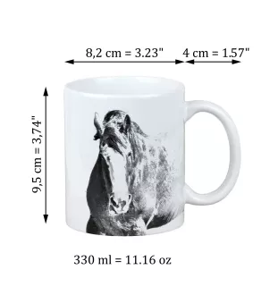 Clydesdale - tasse avec un cheval, une tasse joyeuse pour les amoureux des chiens, un cadeau personnalisé de la marque Art-Dog