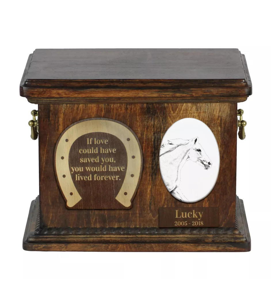 Czech Warmblood - urn for horse ashes, urn for horse with a photo, personalized box for animal ashes by Art-Dog brand