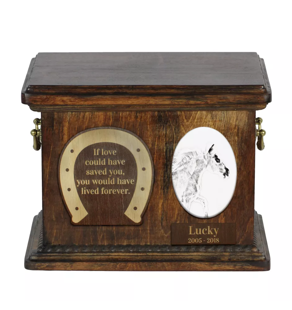 Falabella - urne pour les cendres d'un cheval, urne pour cheval avec photo, boîte personnalisée pour les cendres d'un animal de la marque Art-Dog