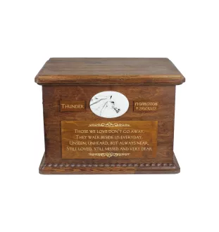 Tschechisches Warmblut Urn für Pferdeasche, personalisierte Urne mit Foto, große Box für Pferdeasche von der Marke Art-Dog