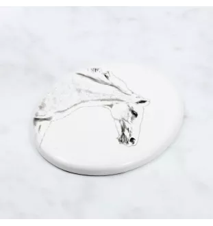 Cheval de sang tchèque - une plaque commémorative avec une photo de cheval, une plaque funéraire avec une impression, une plaque ovale personnalisée de la marque Art-Dog