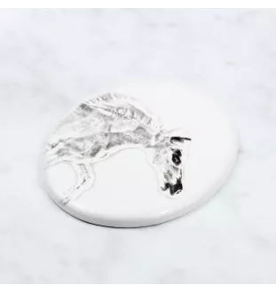 Falabella - Gedenktafel mit einem Pferdefoto, Grabplatte mit Druck, personalisierte ovale Platte von Art-Dog.