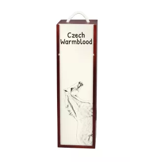 Cheval de sang tchèque - boîte à vin avec un cheval, boîte à alcool avec une illustration, boîte cadeau personnalisée de la marque Art-Dog