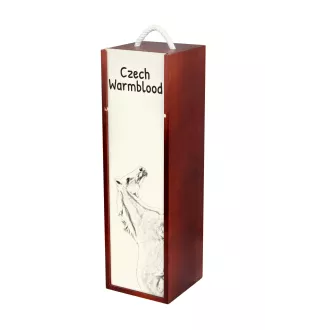 Cheval de sang tchèque - boîte à vin avec un cheval, boîte à alcool avec une illustration, boîte cadeau personnalisée de la marque Art-Dog