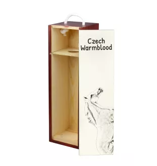 Cheval de sang tchèque - boîte à vin avec un cheval, boîte à alcool avec une illustration, boîte cadeau personnalisée de la marque Art-Dog