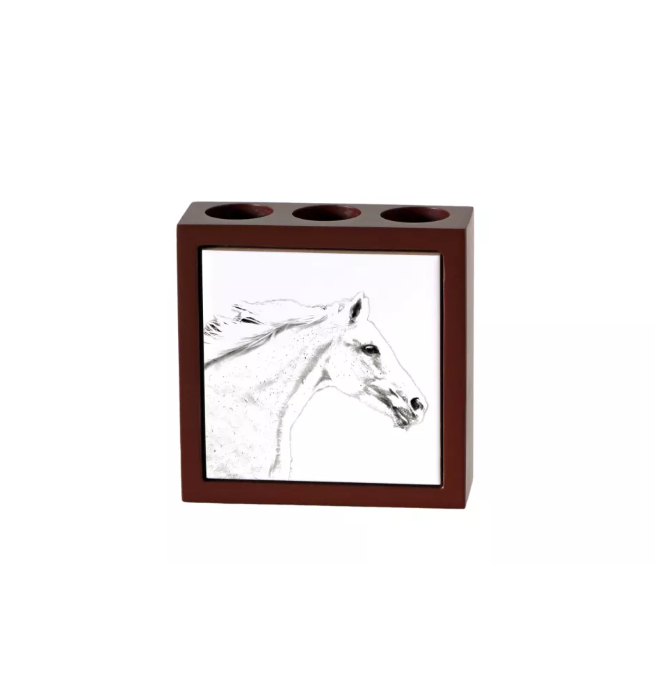 Tschechisches Warmblut - Stifthalter mit Pferd, Schreibtischorganizer mit Aufdruck, personalisierte Schreibtischdekoration der Marke Art-Dog