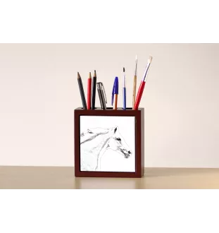 Cheval de sang tchèque - porte-stylo avec un cheval, organiseur de bureau avec impression, décoration de bureau personnalisée de la marque Art-Dog