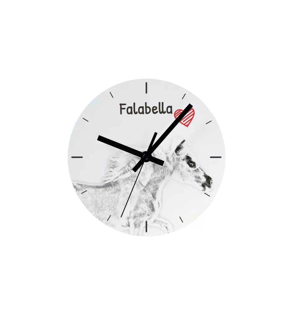 Falabella - wall clock with a horse, shelf clock with a print, personalized home decoration from the Art-Dog brand