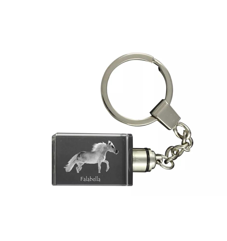 Falabella - Crystal pendant with photo of a horse, illuminated pendant, unique gift by Art-Dog brand