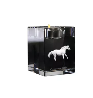 Czech Warmblood - Candle holder with picture of a horse, crystal tealight holder, personalised gift by Art-Dog brand