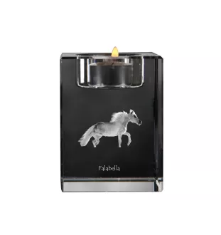 Falabella - Bougeoir avec image d'un cheval, porte bougie en cristal, cadeau personnalisé par la marque Art-Dog