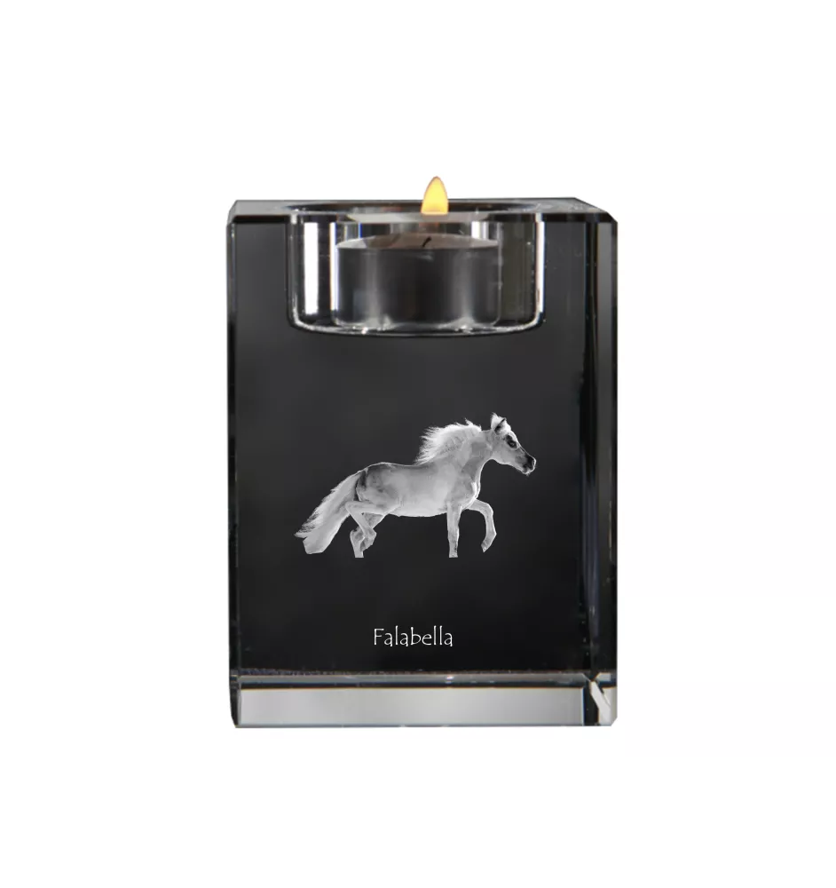 Falabella - Bougeoir avec image d'un cheval, porte bougie en cristal, cadeau personnalisé par la marque Art-Dog