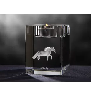 Falabella - Bougeoir avec image d'un cheval, porte bougie en cristal, cadeau personnalisé par la marque Art-Dog