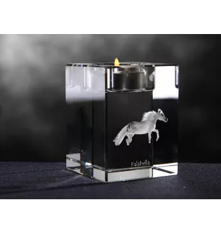Falabella - Candle holder with picture of a horse, crystal tealight holder, personalised gift by Art-Dog brand