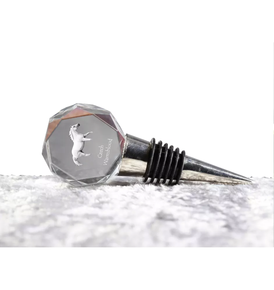 Czech Warmblood - Bottle stopper, crystal wine stopper with picture of a horse, personalised gift for bartender by Art-Dog brand
