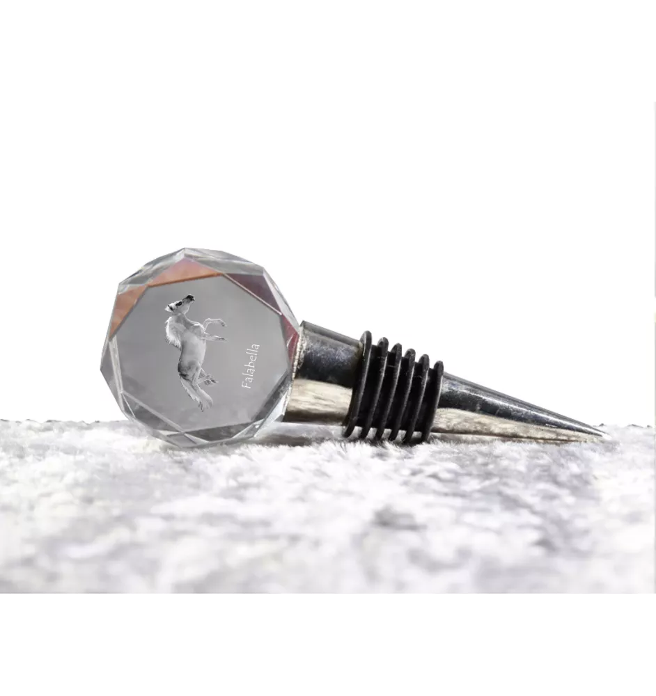 Falabella - Bottle stopper, crystal wine stopper with picture of a horse, personalised gift for bartender by Art-Dog brand