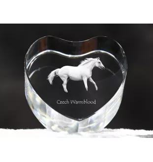 Tschechisches Warmblut - Pferdefoto im Kristall, Kristallherz, einzigartiger Bilderrahmen der Marke Art-Dog