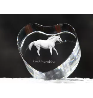 Czech Warmblood - a photo of a horse in crystal, a crystal heart, a unique frame with a photo from the Art-Dog brand