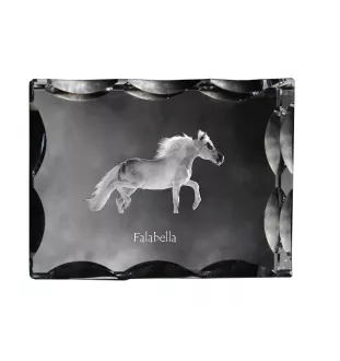 Falabella - crystal with a picture of a horse, glass statuette with a picture, unique frame with a picture from Art-Dog brand