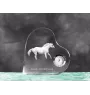 Cheval de sang tchèque - horloge en cristal avec une photo de cheval, horloge de table en forme de cœur, horloge debout personnalisée de la marque Art-Dog